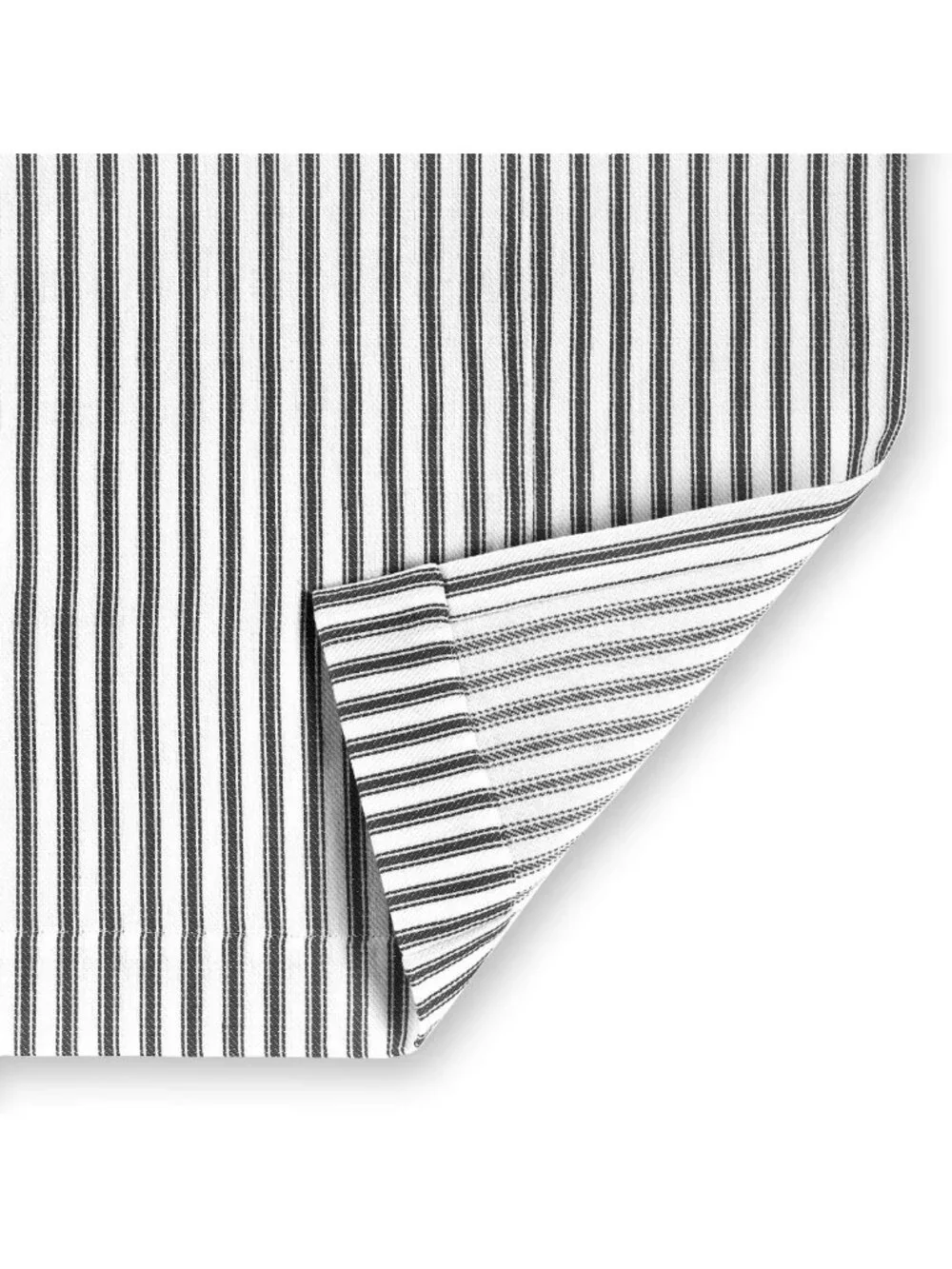 Stylish Black & White Ticking Stripe Cotton Shower Curtain 72x72 Inches